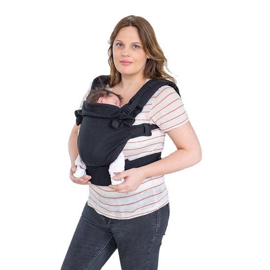Porte-bébé ergonomique évolutif matière écharpe de portage tricot-click Noir  de Babylonia