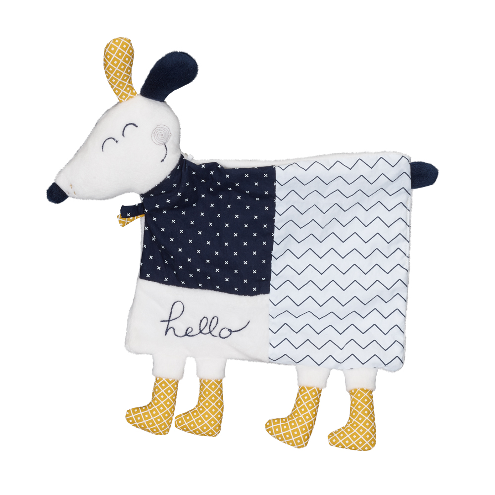 Hello Doudou Mouchoir Blanc Marine De Sauthon Baby Deco Sauthon Baby Deco Aubert