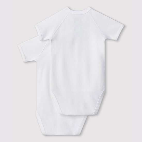 Duo bodies naissance à manches courtes Blanc  de Petit Bateau Duo bodies naissance à manches courtes Blanc  de Petit Bateau