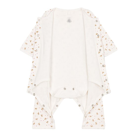 Bodyjama sans pieds bébé en coton Rouge marshmallow/blanc harissa 1 mois de Petit Bateau Bodyjama sans pieds bébé en coton Rouge marshmallow/blanc harissa 1 mois de Petit Bateau