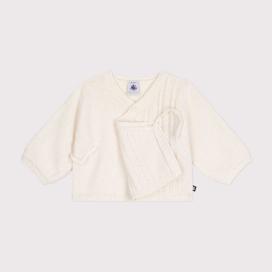 Cardigan en laine et Coton Marshmallow  de Petit Bateau