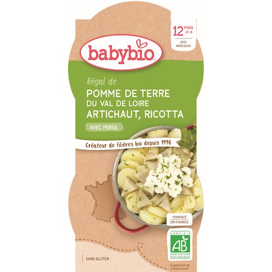 Bol pomme de terre du Centre-Val de Loire artichaud ricotta  2 x 200 g de Babybio
