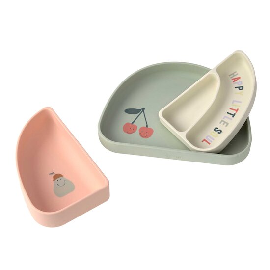 Set Vaisselle Silicone Cerise  de Lässig Set Vaisselle Silicone Cerise  de Lässig
