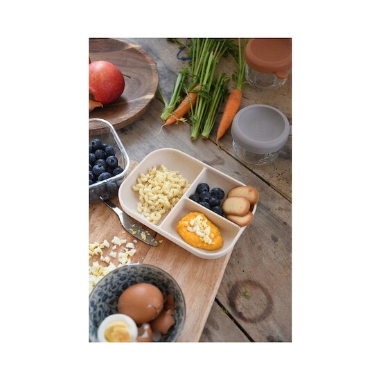 Assiette compartimentée silicone Argile  de Béaba
