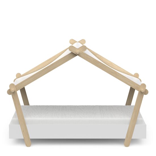 Mini Lodge Lit + Toit Blanc 70 x 140 cm de CBA Meubles Mini Lodge Lit + Toit Blanc 70 x 140 cm de CBA Meubles