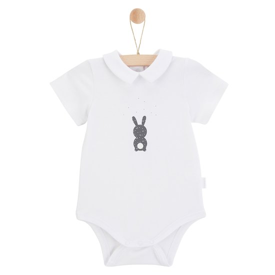 Body manches courtes Lapin Câlin Blanc  de P'tit bisou