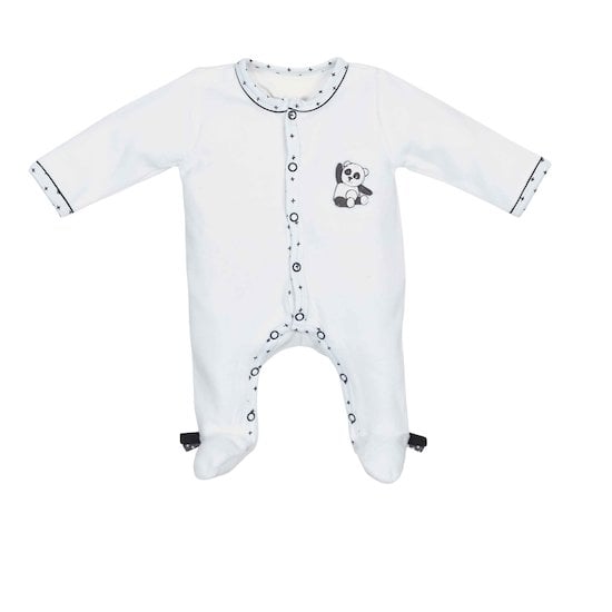 Chao Chao Pyjama en velours Blanc Naissance de Sauthon Baby's Sweet Home