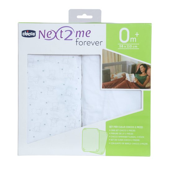 Drap housse Next2Me Forever x2 Bear 110 x 58 cm de Chicco Drap housse Next2Me Forever x2 Bear 110 x 58 cm de Chicco