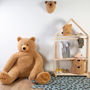 Lot de 3 paniers de rangement Teddy beige Childhome - Bambinou