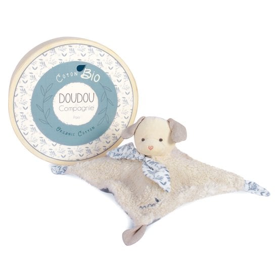 Doudou Botanic Doudou plat en coton BIO Chien 25 cm de Doudou et Compagnie