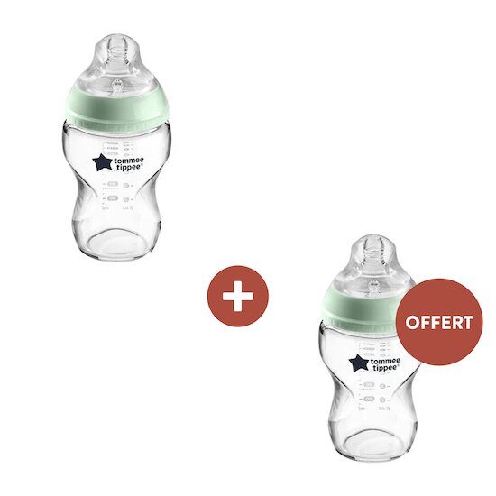 Offre Tomme Tippee : pour l'achat d'un biberon en verre 250 ml, le second est offert !   de Tommee Tippee