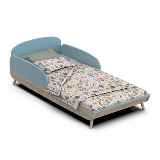 Firmiana Lit Bébé 70 x 140 + Kit évolutif inclus Bleu Orage / Bois Naturel  de CBA Meubles