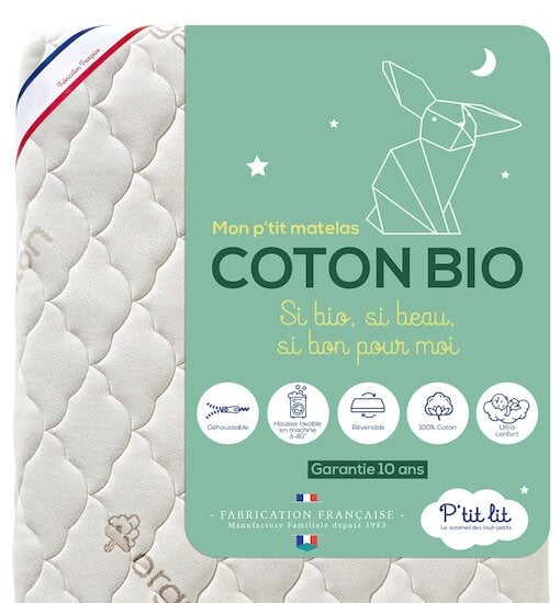 Matelas coton bio  70 x 140 cm de P'tit lit