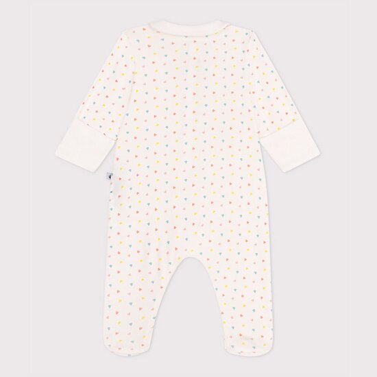 Pyjama en coton à col avec zip cœurs Marshmallow  de Petit Bateau
