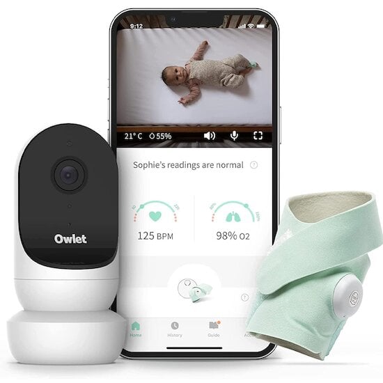 Babyphone Monitor Duo Smart Sock 3 Vert  de Owlet