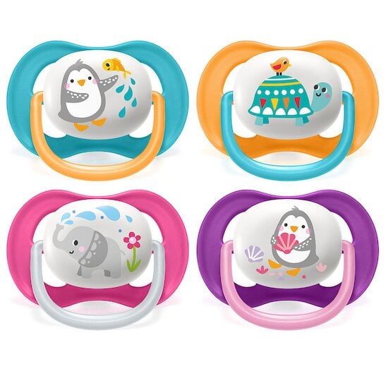 Lot de 2 sucettes Ultra Air Animaux Aléatoire 6-18 mois de Philips AVENT