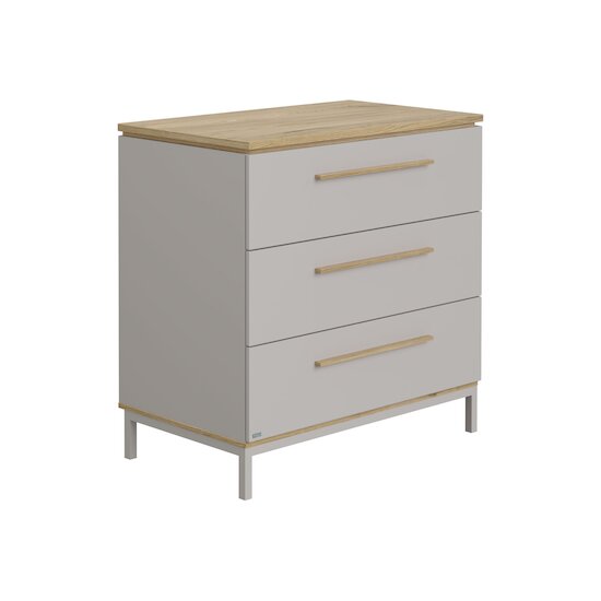 Benne commode 3 tiroirs Gris caillou/Chêne Montana  de Paidi