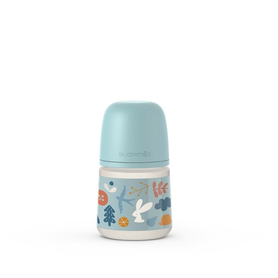 Biberon Tétine Symétrique SX Pro débit lent Into the forest Bleu 150 ml de Suavinex