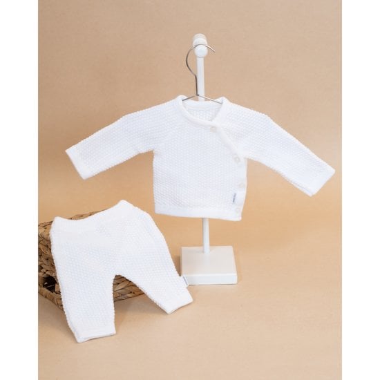 Ensemble Brassière + Pantalon Blanc  de La Manufacture de Layette