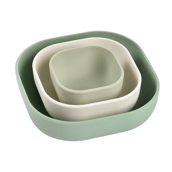 Lot de 3 Bols silicone gigogne Sage Green  de Béaba