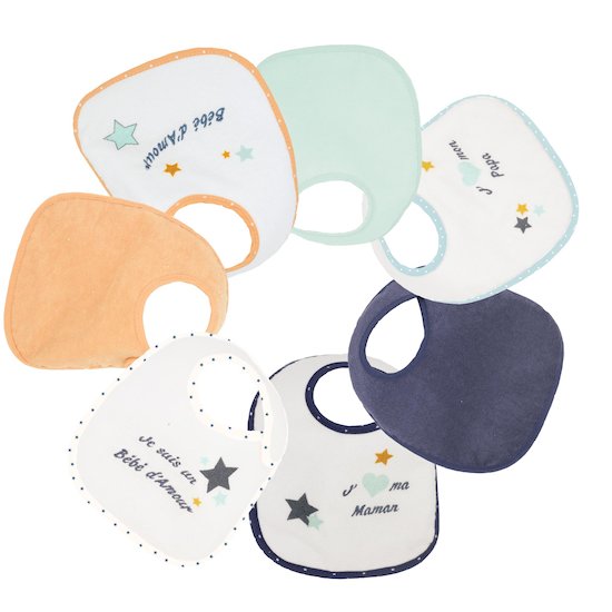 Lot de 2 Bavoirs Imperméables à manches longues pour Bébé Fille ou Garçon –  6/18mois (plusieurs coloris au choix)