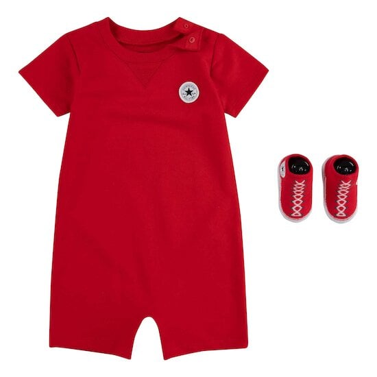 Ensemble Barboteuse + chaussettes Rouge 9 mois de Converse