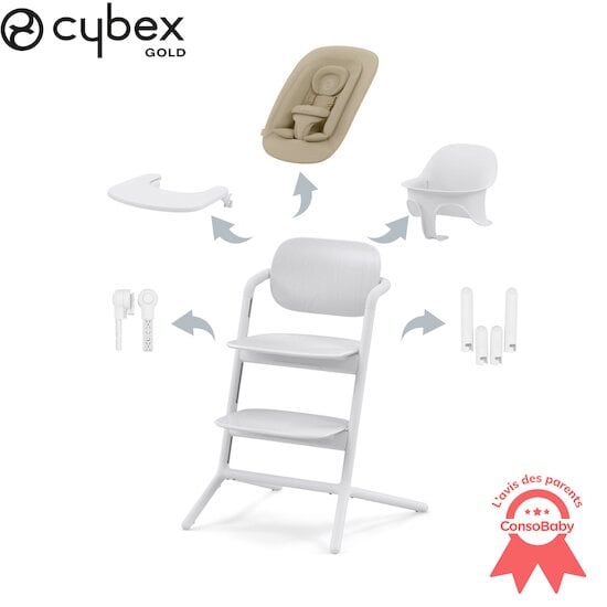 Chaise haute Lemo 4-en-1 All White  de CYBEX