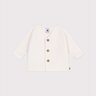 Cardigan tricot point mousse en coton