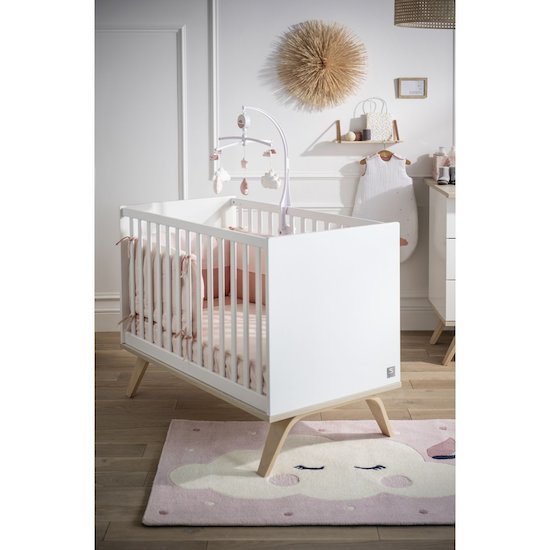 Serena lit bébé 60x120 Blanc  de Sauthon Baby's Sweet Home Serena lit bébé 60x120 Blanc  de Sauthon Baby's Sweet Home