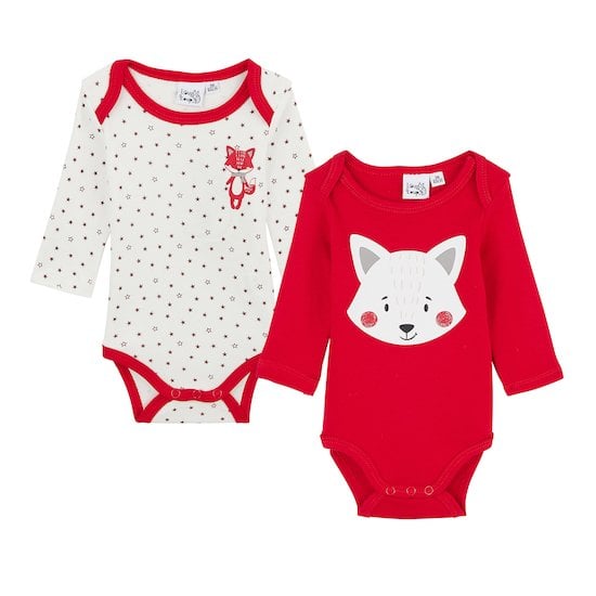 Lot 2 bodies Noël Renard 3 mois de Lou & Loup