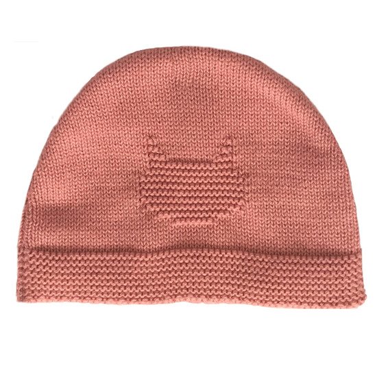 Bonnet Tricot Les Tout Petits Chats Bouton de rose Naissance de P'tit bisou