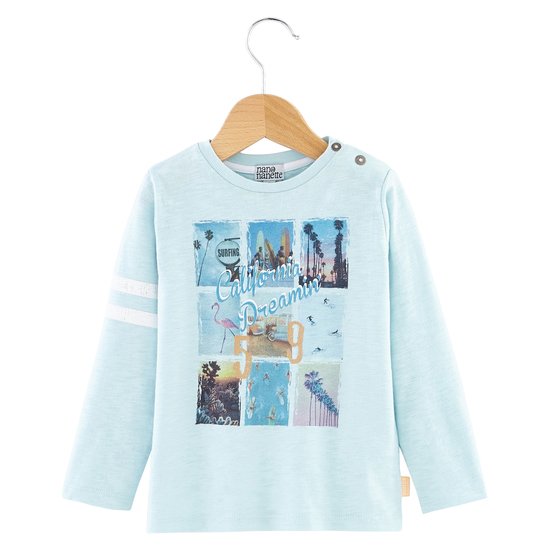 T-shirt manches longues collection California Dreamin Garçon Bleu  de Nano & nanette