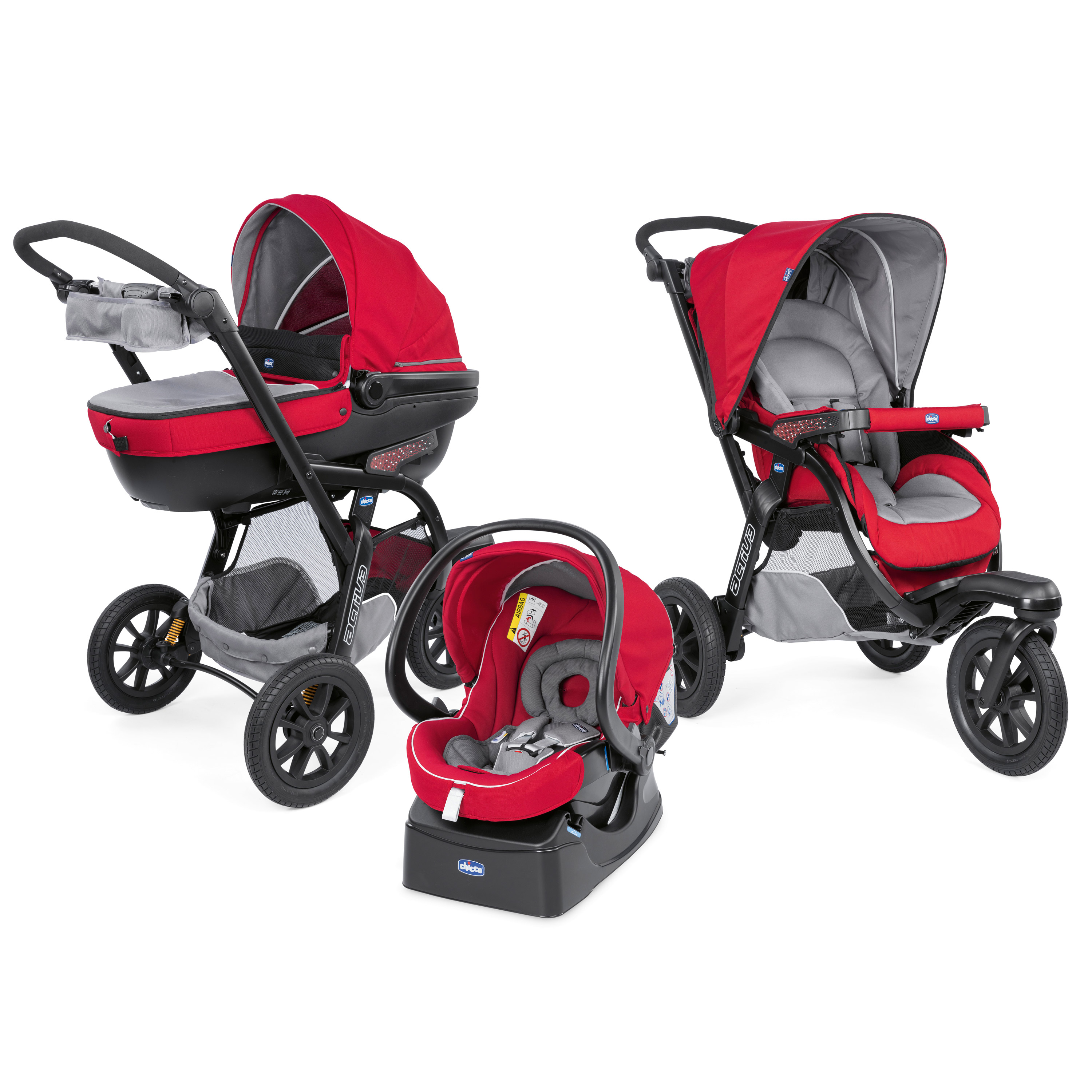 poussette chicco trio rouge
