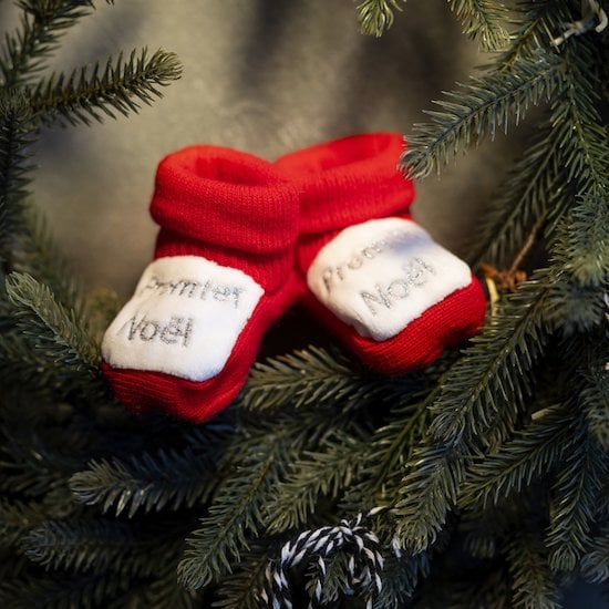 Chaussons de Noël Rouge Taille unique de Trois Kilos Sept