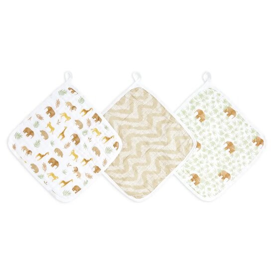 Lot de 3 Débarbouillettes Tanzania  de aden + anais essentials