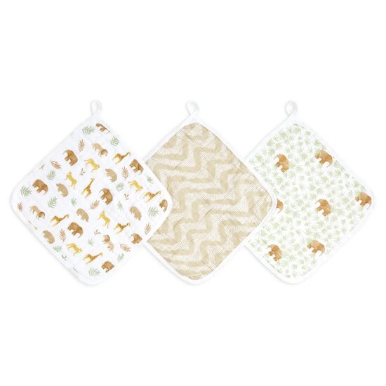 Lot de 3 Débarbouillettes Tanzania  de aden + anais essentials