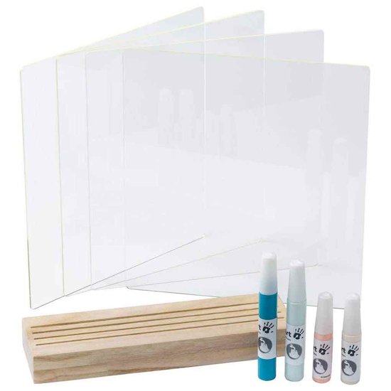 Kit empreintes à la peinture 4 volets Bois de Baby Art, Cadres