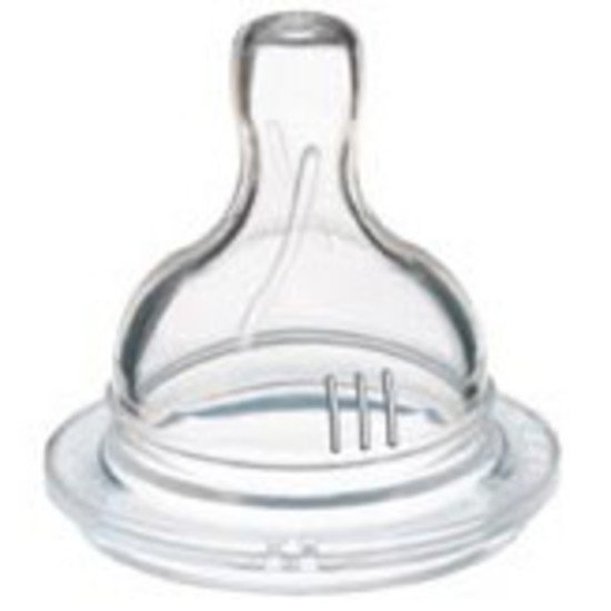 Lot de 2 tétines silicone Classic Transparent fente débit variable de Philips AVENT