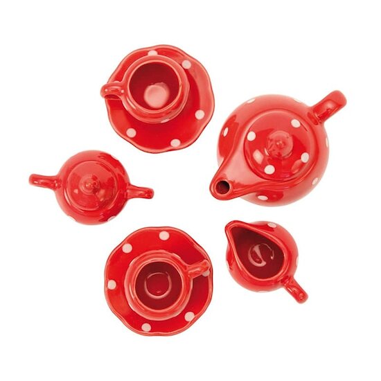 La Grande Famille Valise Dinette à pois Rouge  de Moulin Roty