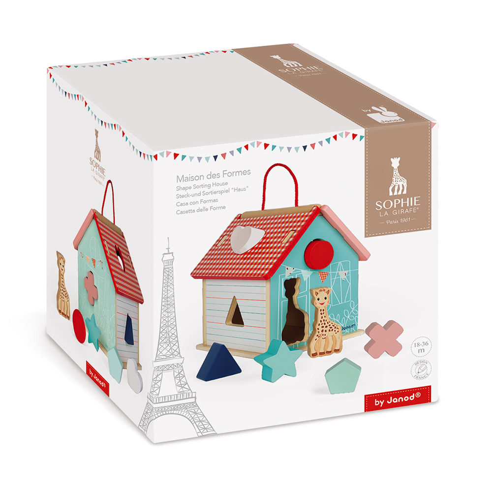 Jeux De Petit Bonhomme Bleu Et Rouge Maison des formes Sophie la girafe Bleu/Rouge de Janod, Jeux de formes