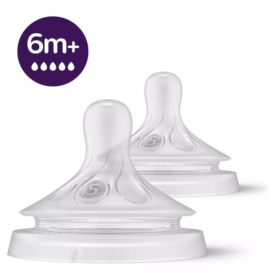 Lot de 2 Tétines Natural 3.0  6 mois + de Philips AVENT