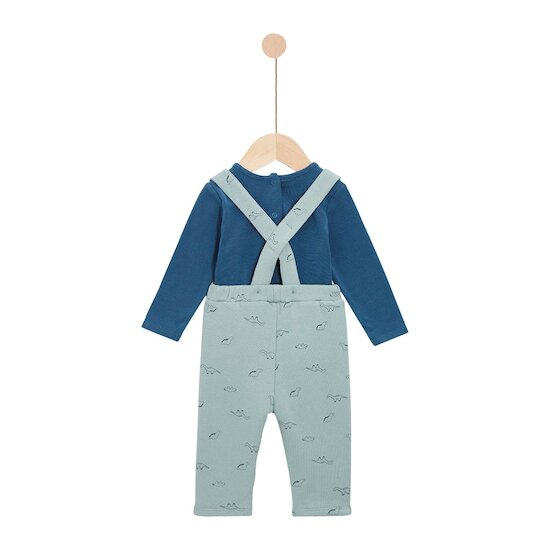 Dino d'Automne Pantalon + Bretelles + T-Shirt Green Dino  de Marèse