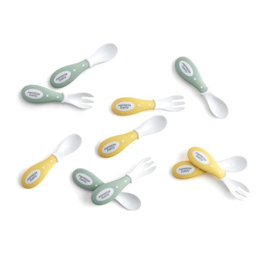 Lot de 5 fourchettes et cuillères Vert/Jaune  de Formula Baby