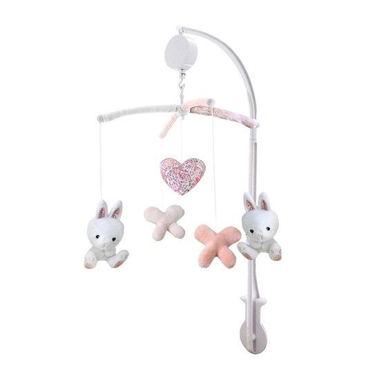 Lapinou mobile musical Rose  de Domiva