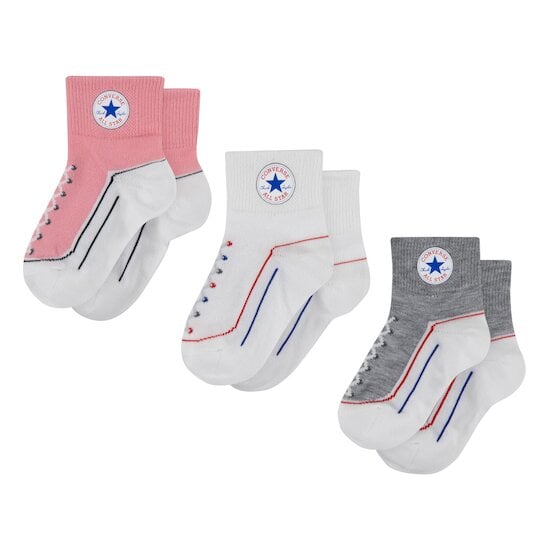 Lot de 3 Chaussettes tricolore Rose  de Converse