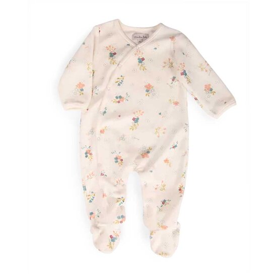 La Petite École de Danse Pyjama Velours Fleurs Beige  de Moulin Roty