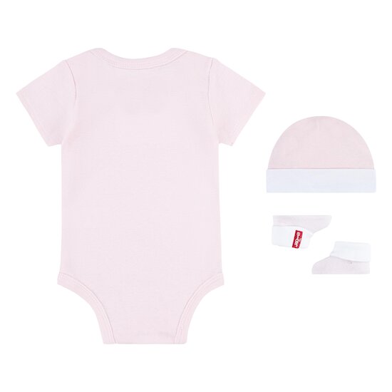 Coffret naissance Body + Bonnet + Chaussons Rose  de Levi's Kids Coffret naissance Body + Bonnet + Chaussons Rose  de Levi's Kids
