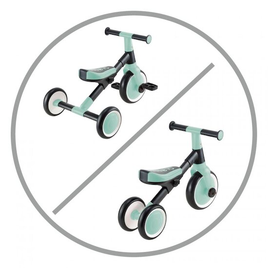 Tricycle learning 2 en 1 Menthe  de Globber Tricycle learning 2 en 1 Menthe  de Globber