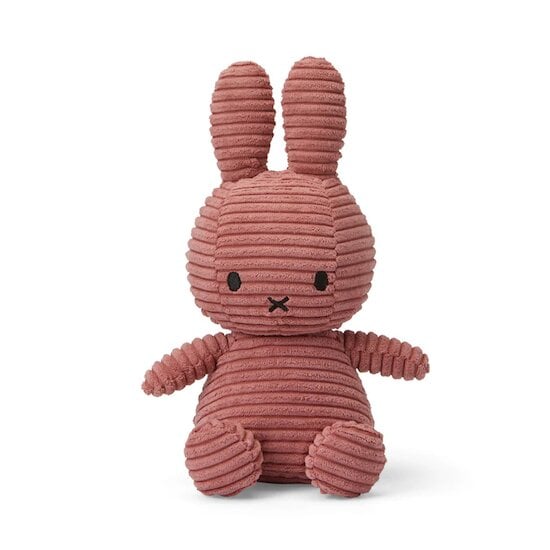 Peluche Miffy velours côtelé Vieux Rose 23 cm de Miffy