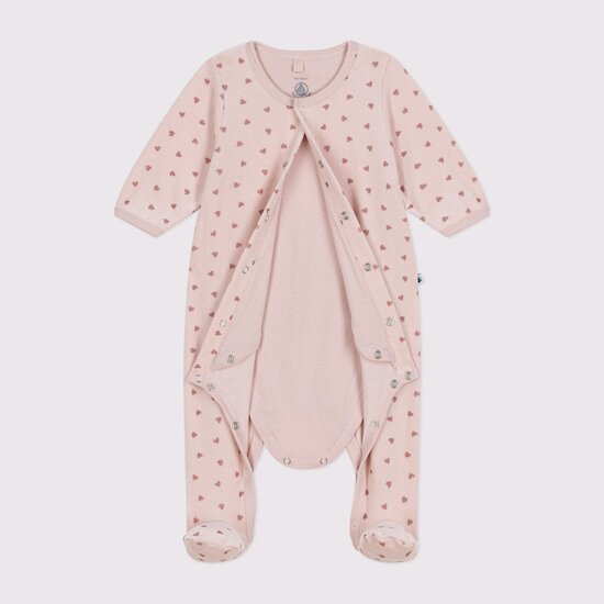 Bodypyjama imprimé en velours Saline Naissance de Petit Bateau Bodypyjama imprimé en velours Saline Naissance de Petit Bateau